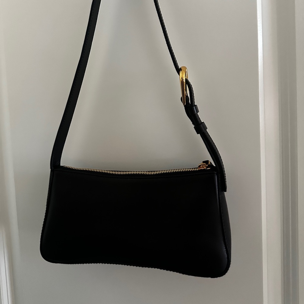 Madewell Black Shoulder Bag with Gold Hardware